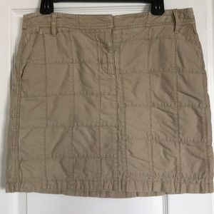 Khaki patchwork stitching skirt